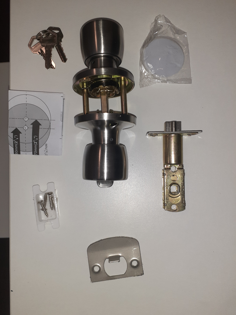 Door knob set (with lock + 3 keys)