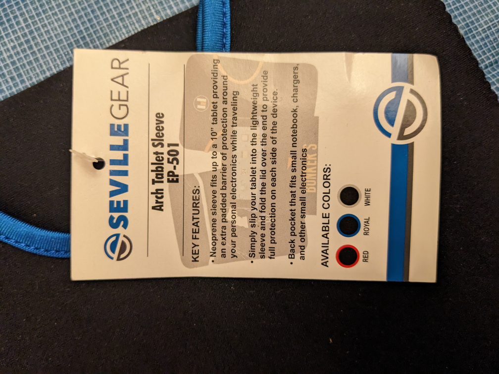 🆕Padded Arch Sleeve Case for 10" Tablets in Black + Blue image indicator(2)