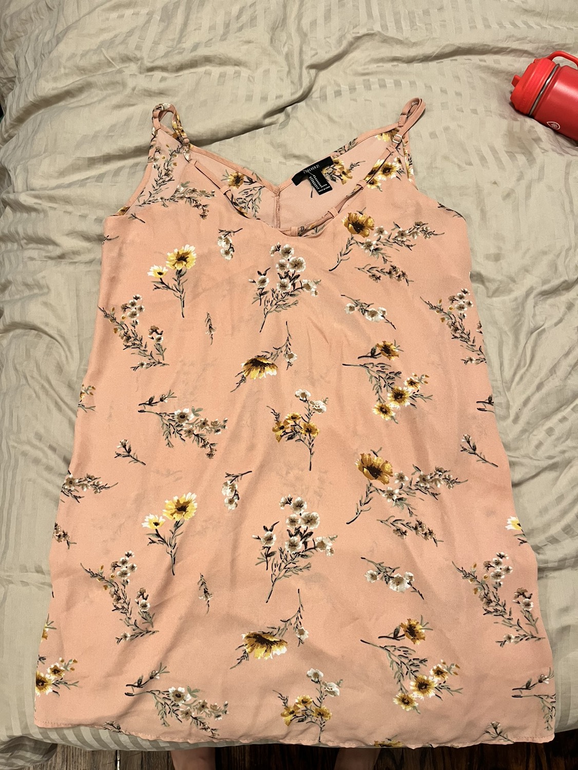 Pink floral summer dress thumbnail