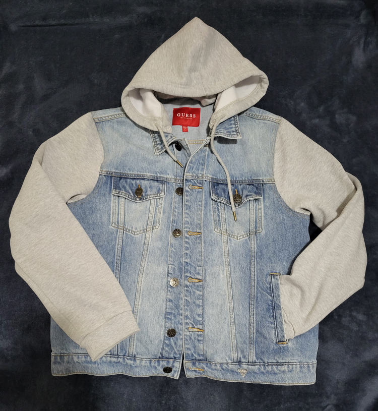Denim hooded jacket thumbnail