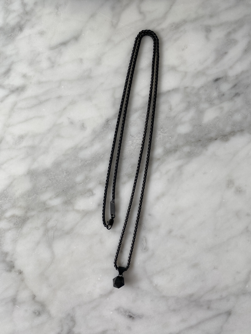 Matte black Vitaly stainless steel necklace image indicator(2)