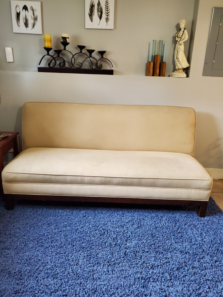 Light Brown Couch with Pillows - photo 2