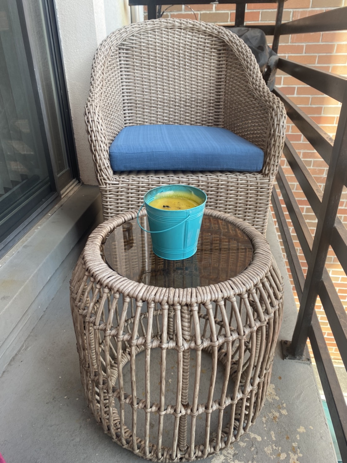 Set of two with small table patio set - photo 3