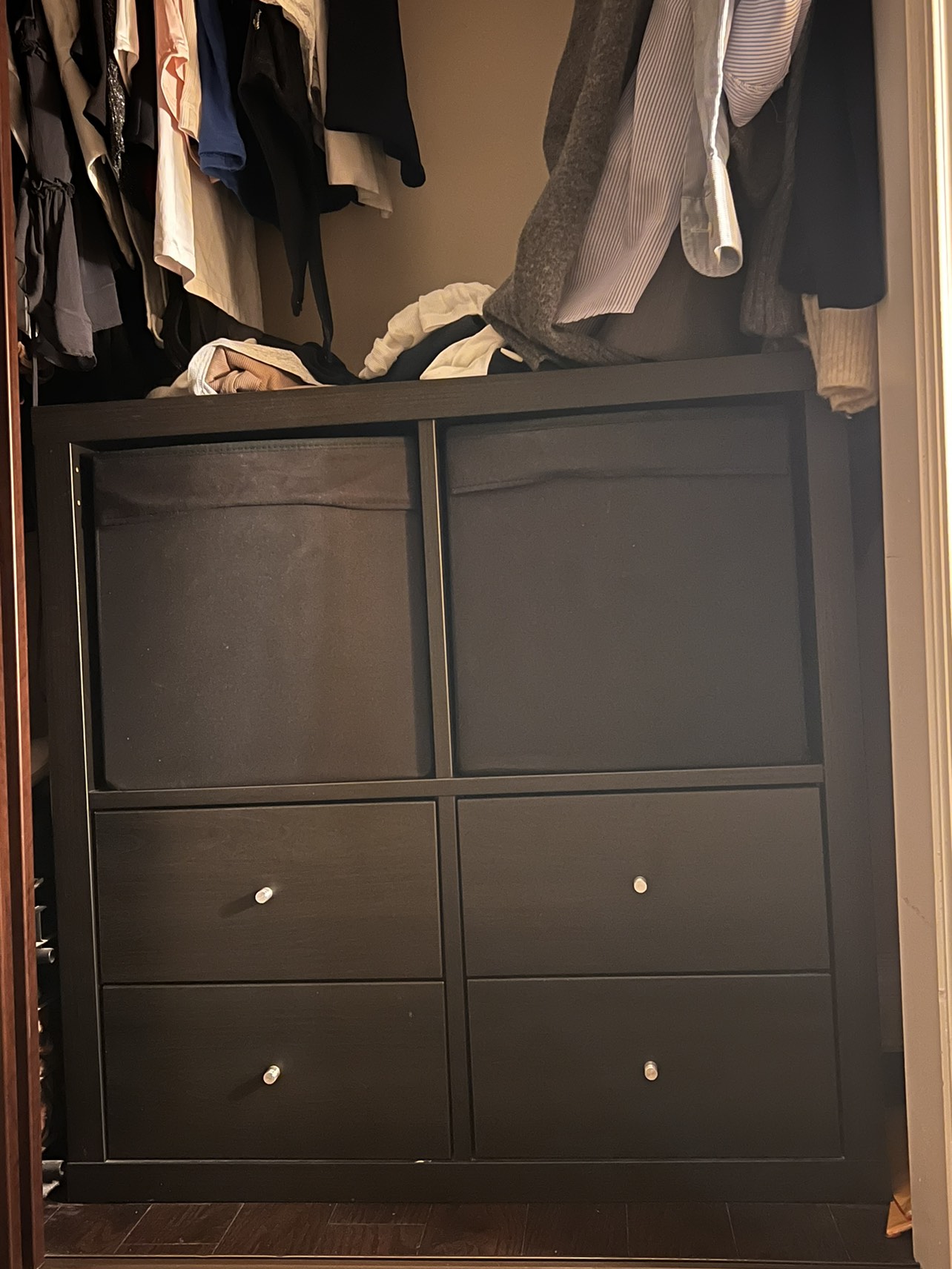 IKEA Brown/Black KALLAX Shelf Unit! Drawers + bins included