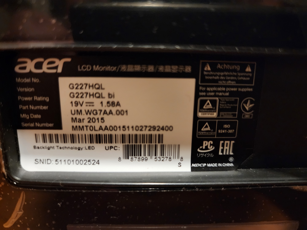 Asus 21.5 in Monitor G227hql - photo 2