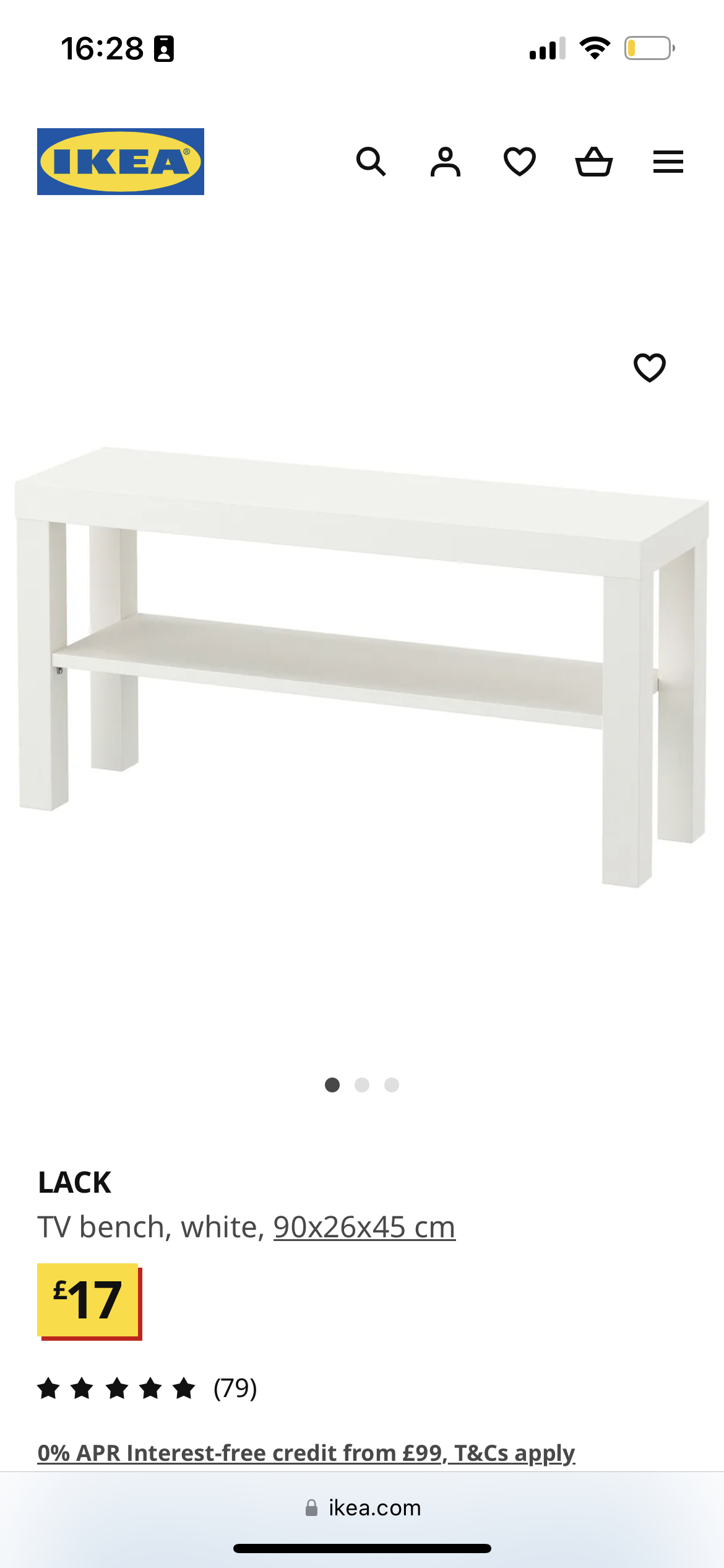 Ikea LACK TV bench, white