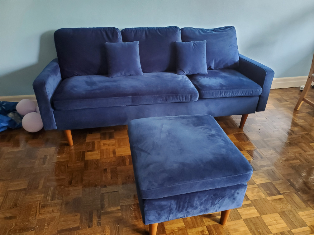 sofa with movable pouffe - photo 2