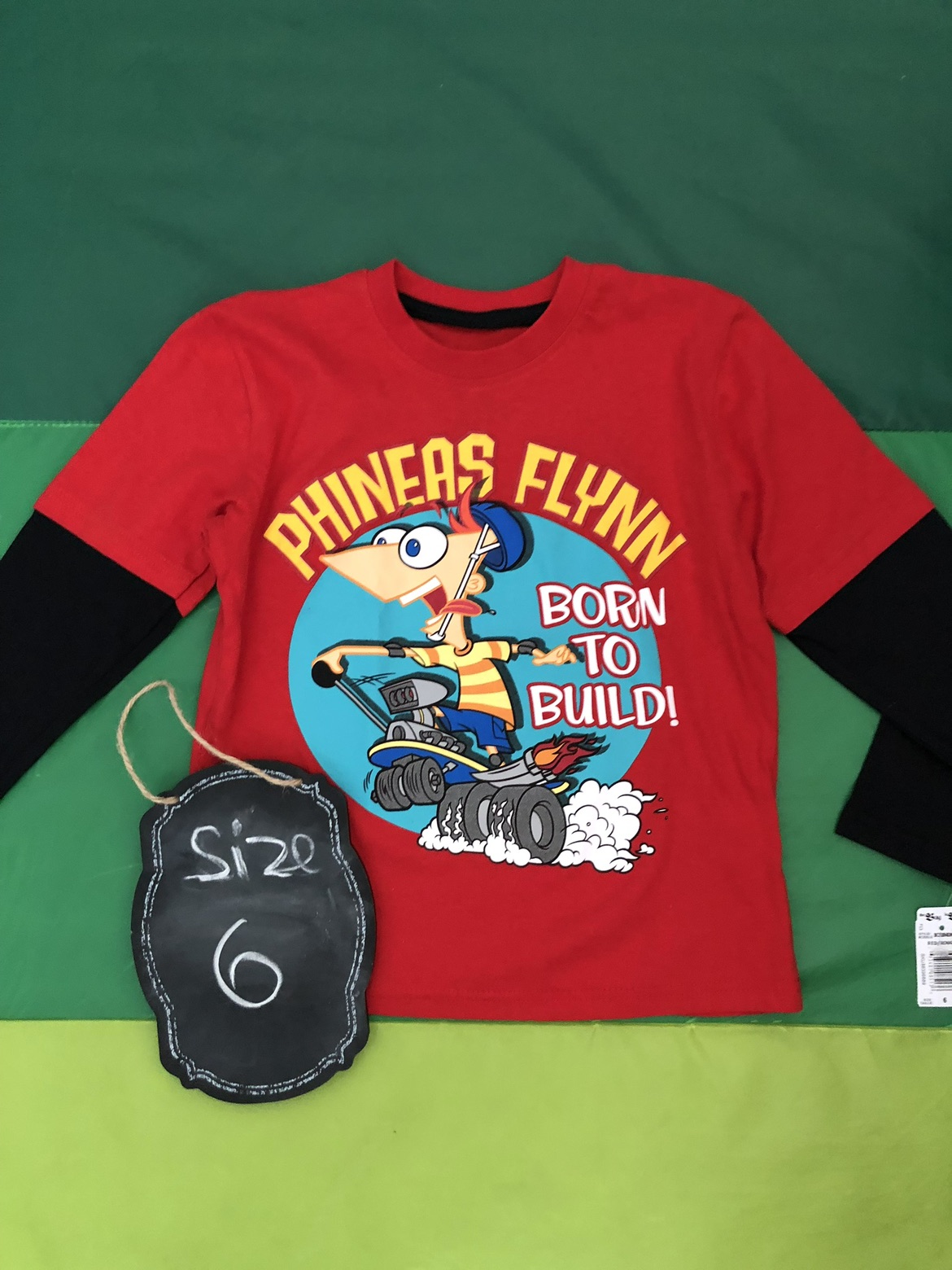 Brand new boys Phineas Flynn long sleeve top - NWT thumbnail