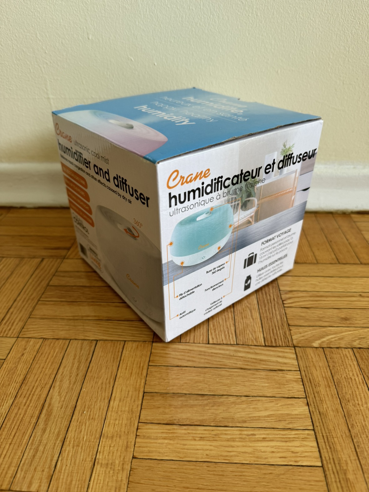Cool Mist Crane Humidifier/Diffuser with Light - photo 2