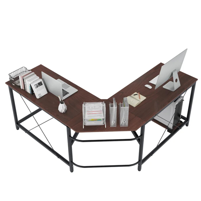 Horack L-Shaped desk (Walnut/Black) - photo 2