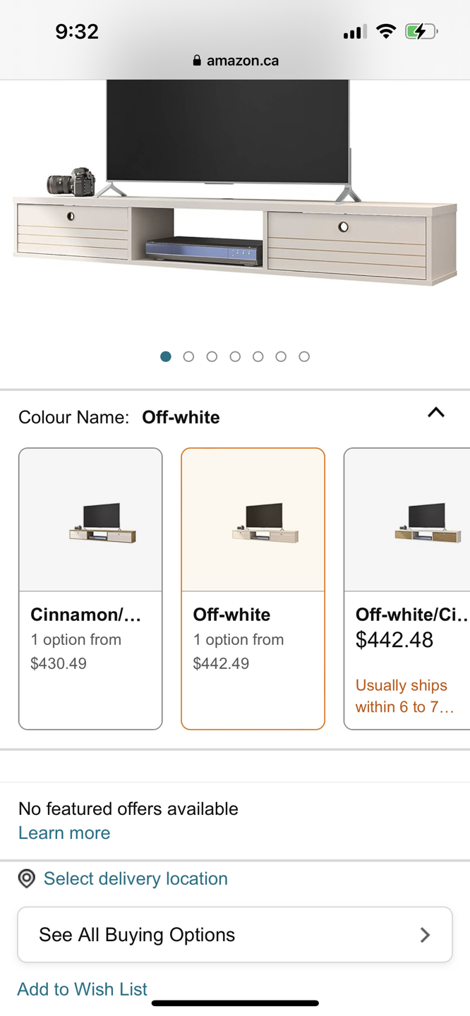 Wall Mounted Entertainment Center in Off-White image indicator(7)