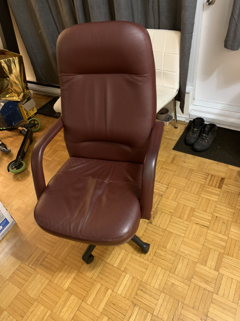 Red wine office chair with wheels