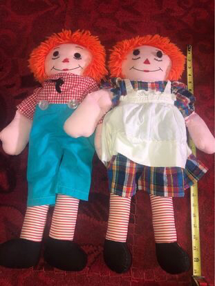 Vintage  25”Handmade  Raggedy Dolls/firm price/ pls read Descri image indicator(5)