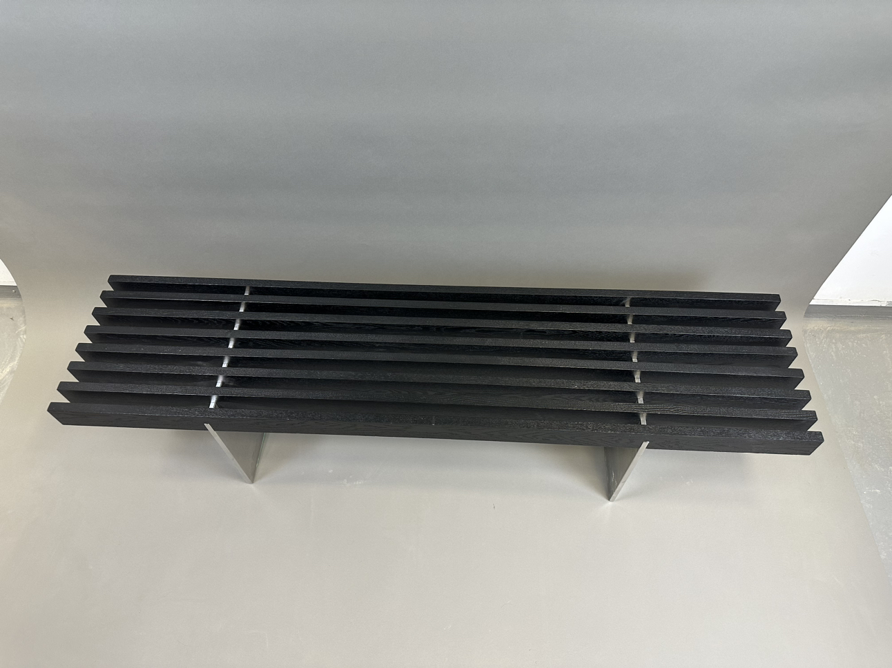 ATTICUS BENCH Solid wood and polished steel benches x 6 “NEW” - photo 2