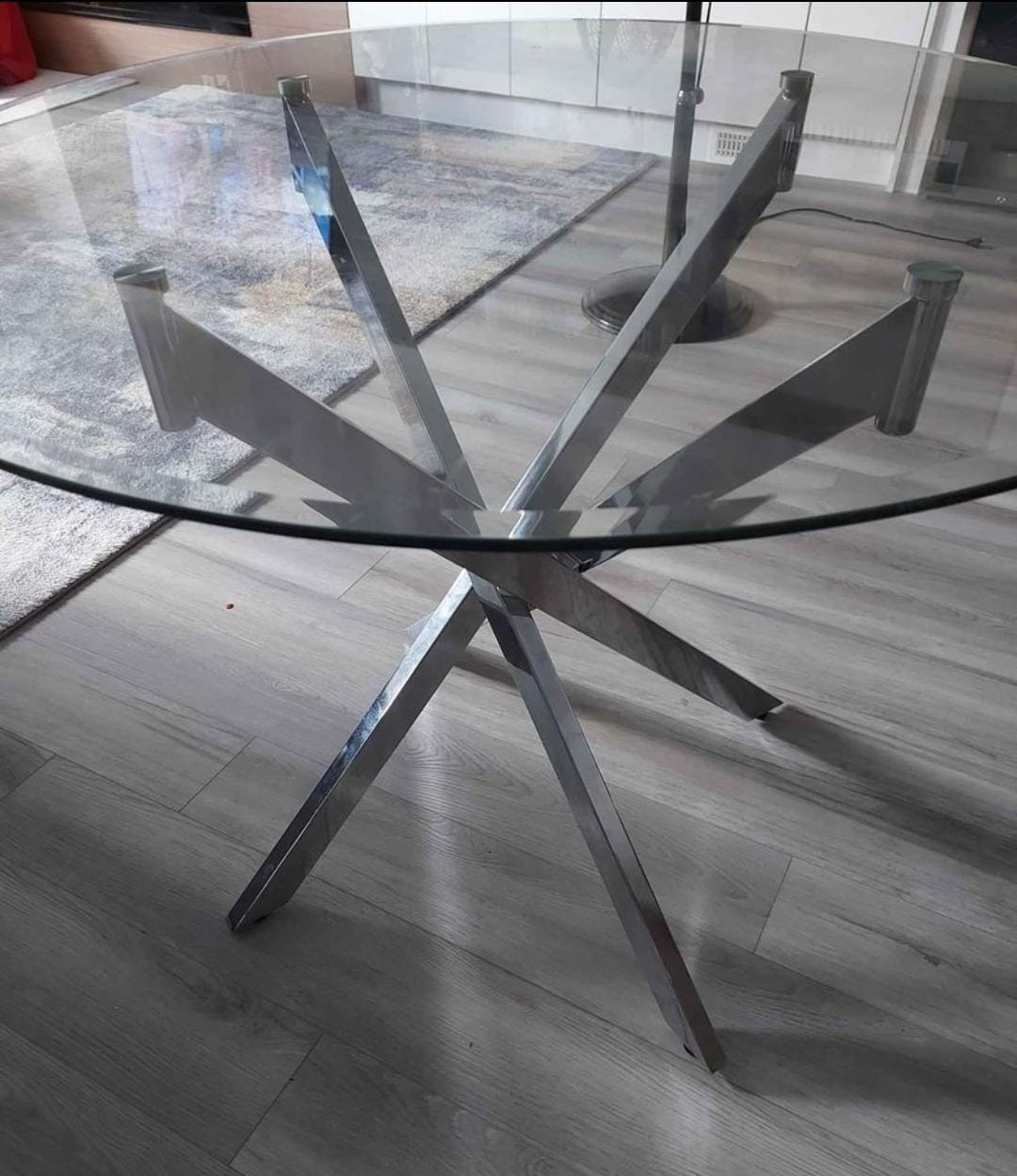 Glass dining table