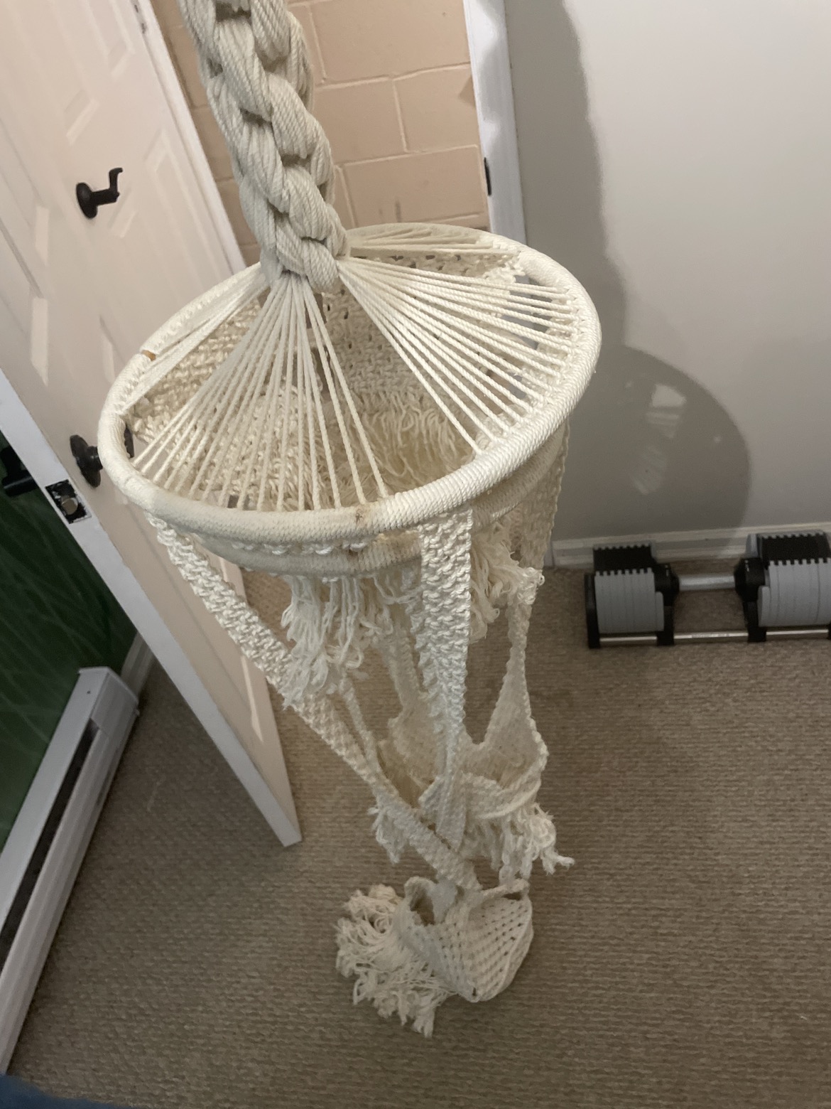 Hanging macrame plant holder large