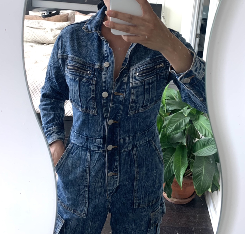 Cotton denim jumpsuit boilersuit from BOA Size S-M image indicator(4)