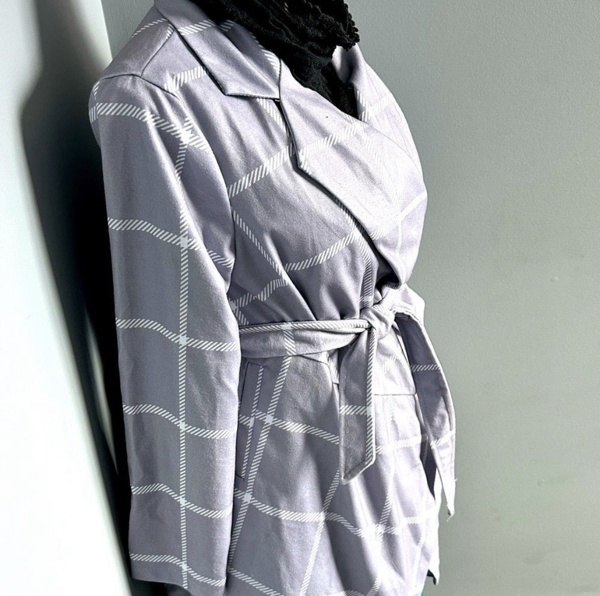 Kayaiv Asymmetric Women's Coat Belted Wrap Oversize Coat, grey image indicator(2)