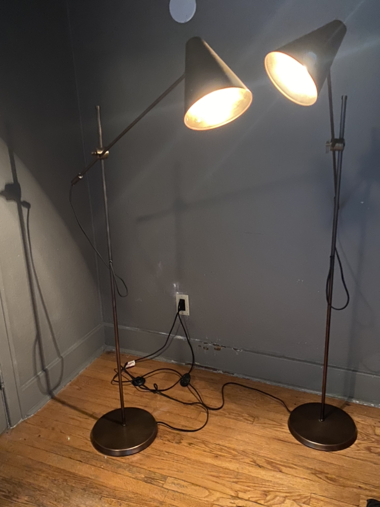 Restoration Hardware Brass adjustable floor lamps - photo 2