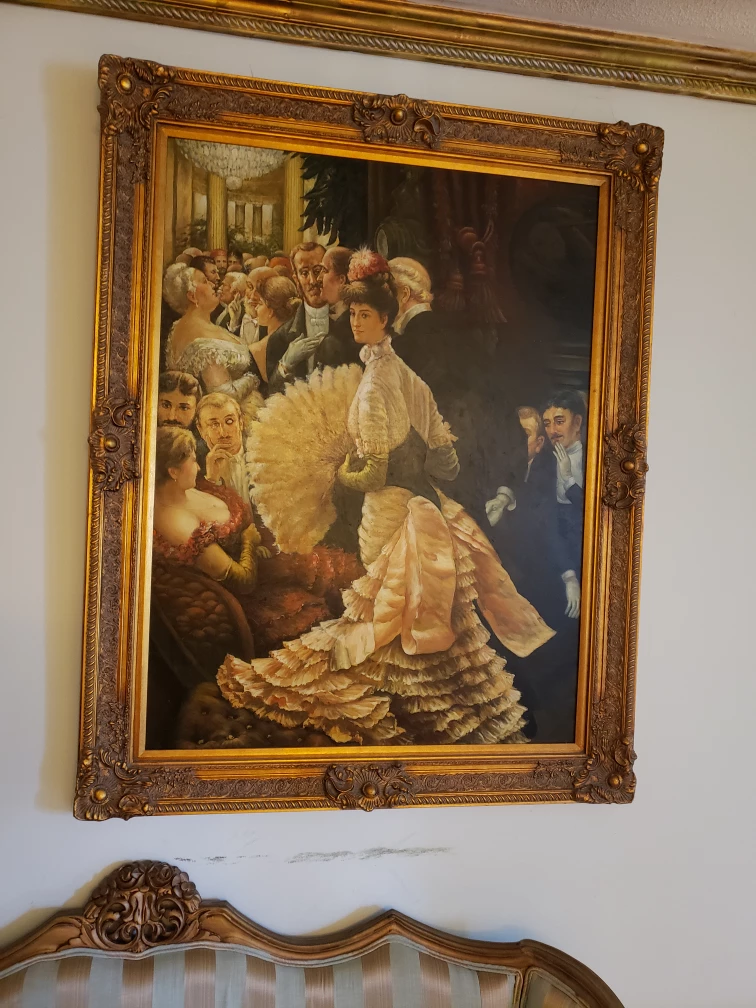 Framed oil on canvas painting