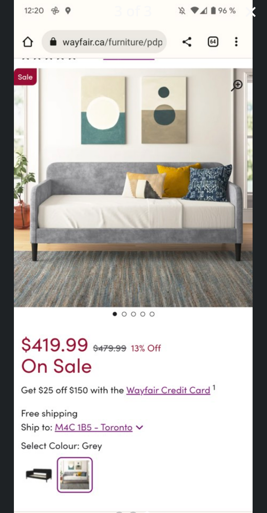 Wayfair daydream bed plus mattress