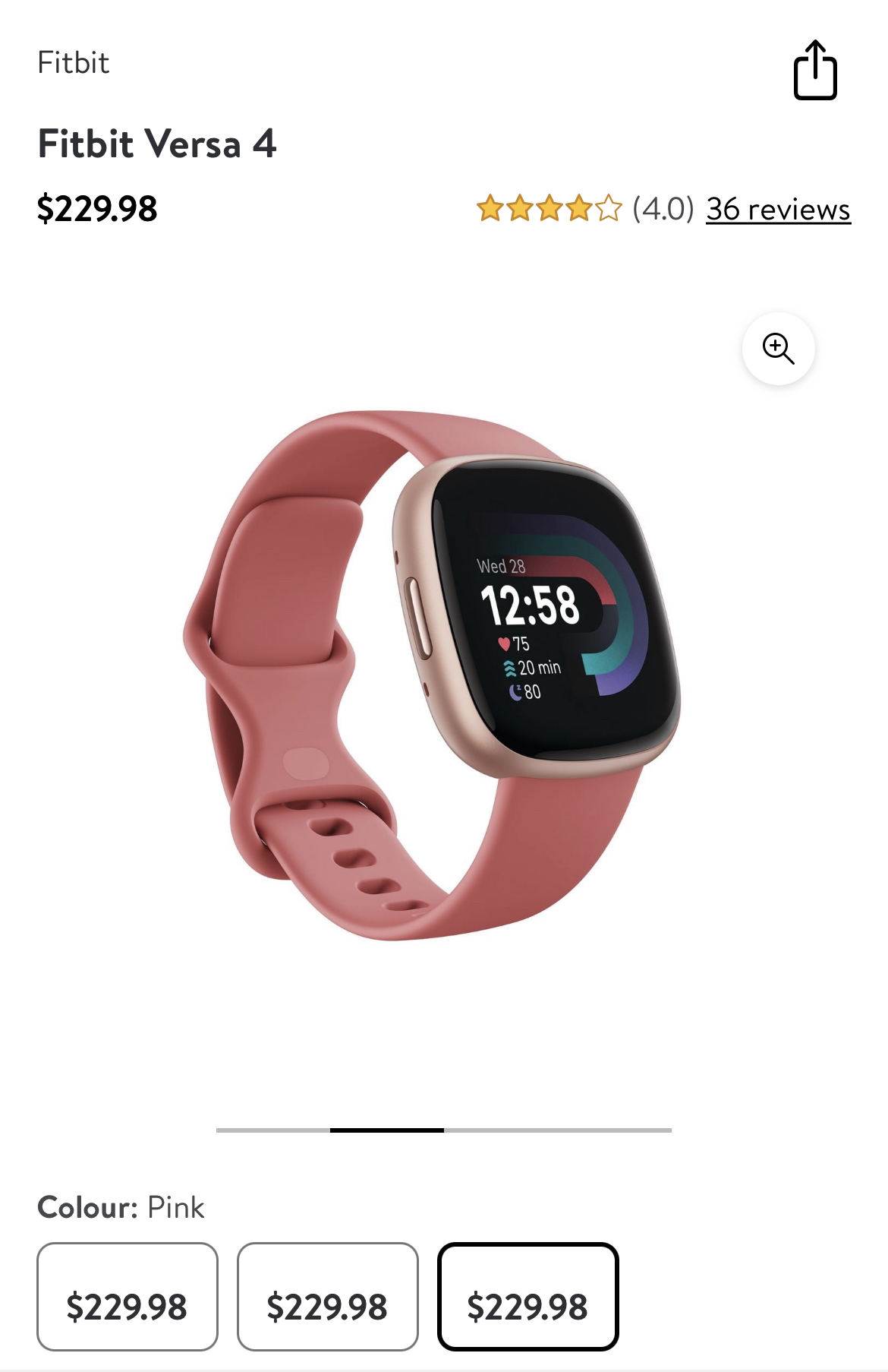 Fitbit Versa 4 -Pink