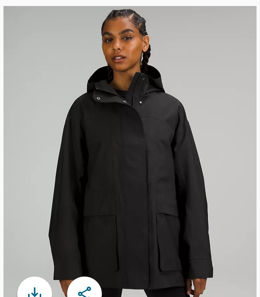 Lululemon Hooded Rain Jacket size 6, Black (NEW)