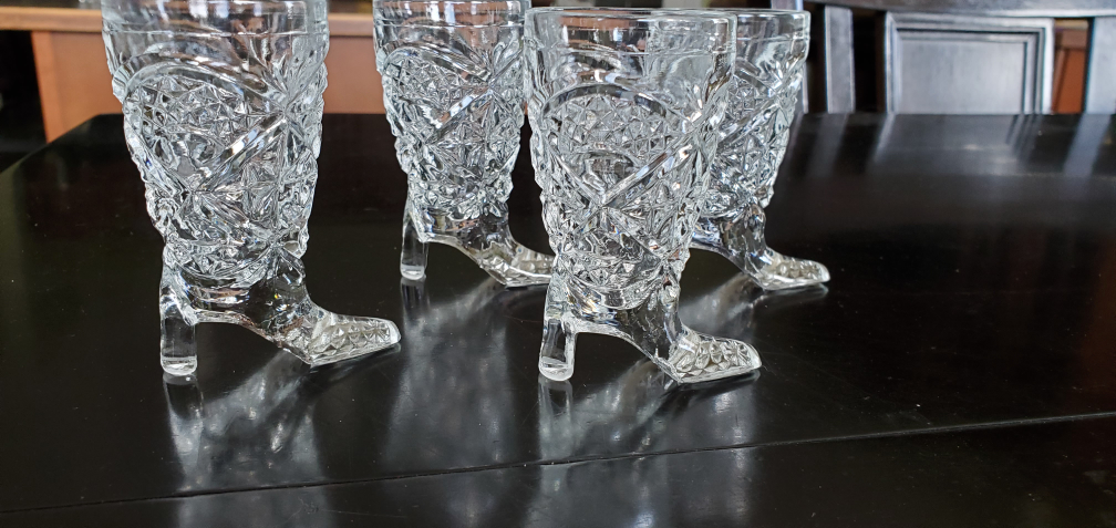 4 crystal shot glasses