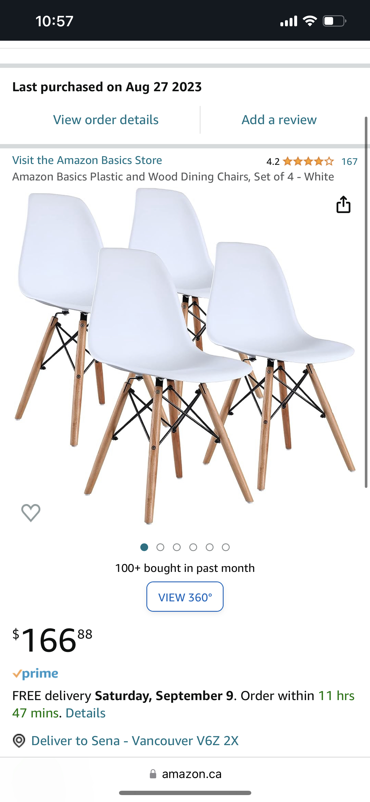 Brand new in box set of 4 dining chairs