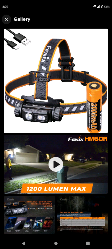 Fenix TK16 head lamp