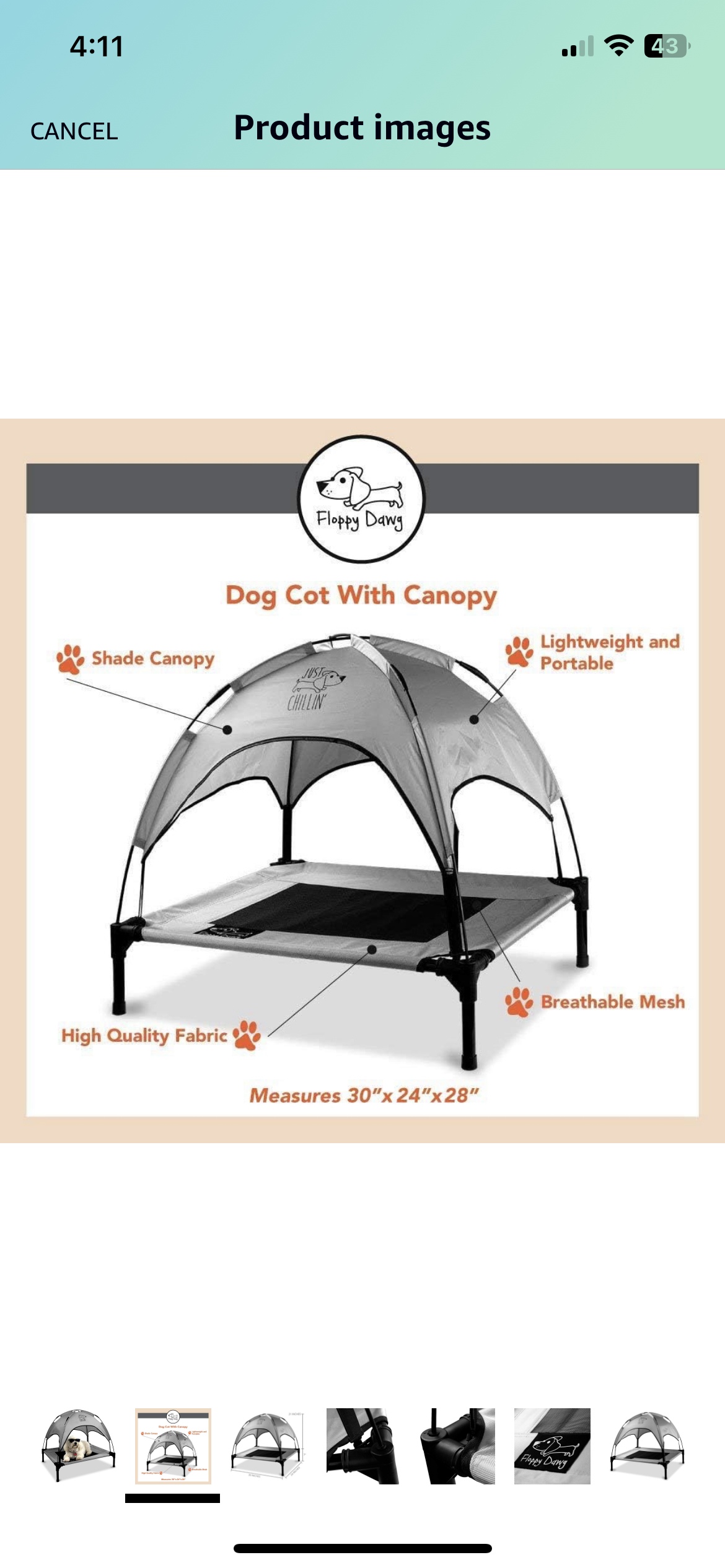 Dog Cooling Bed - Medium thumbnail