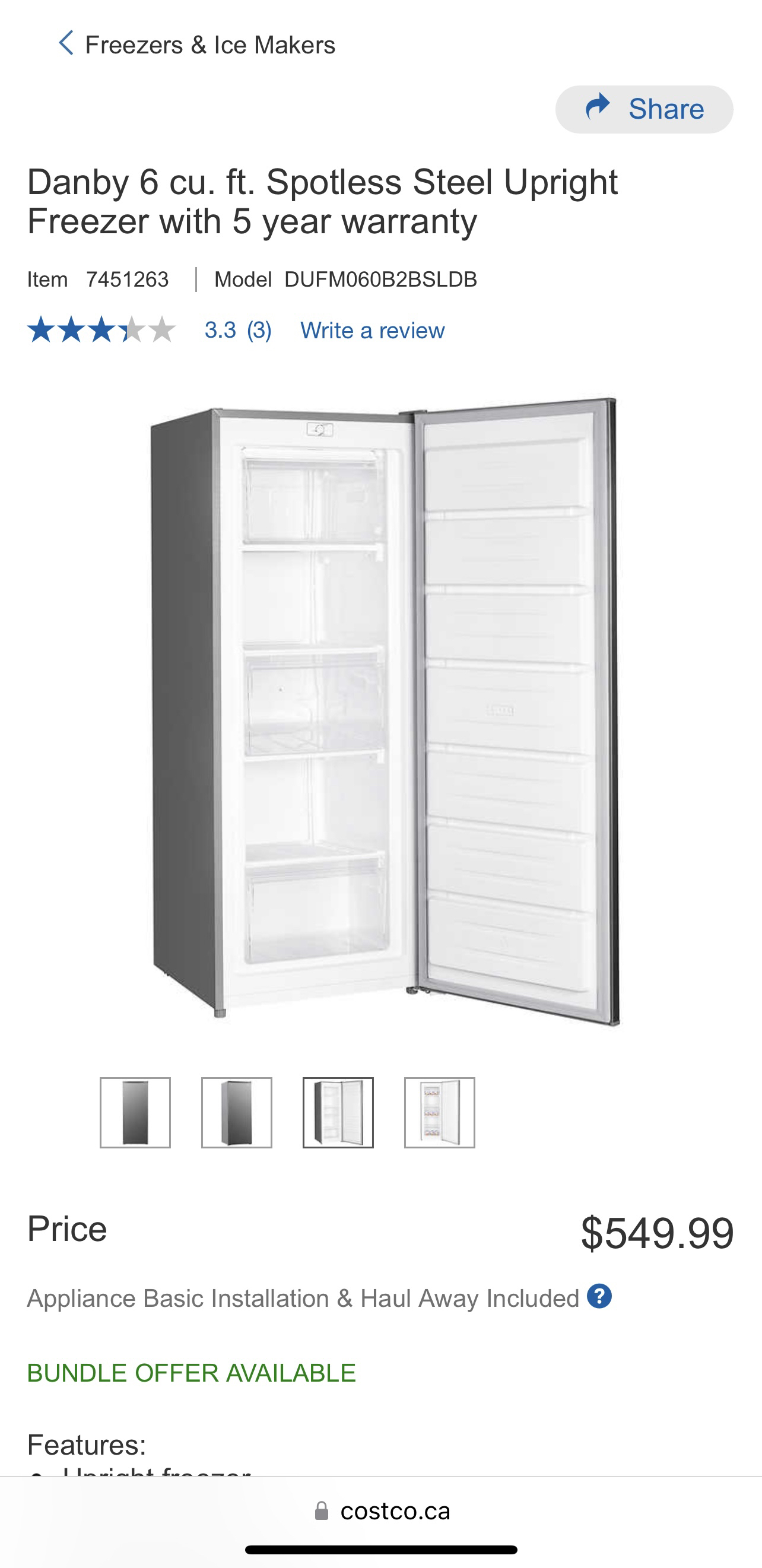 Danby 6cu. ft. upright Freezer - photo 3
