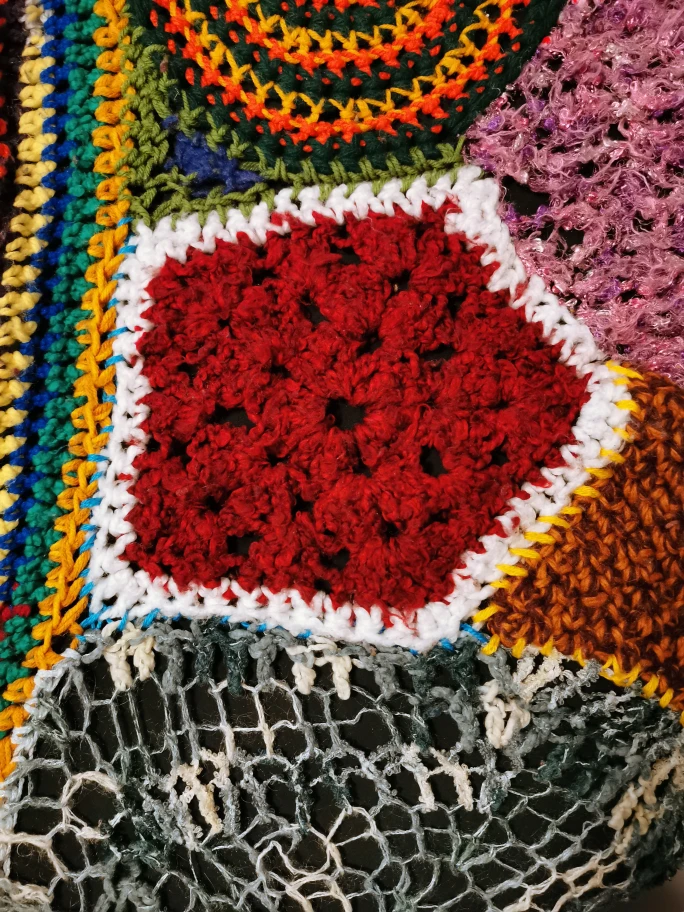 very unique handmade crocheted Afghan blanket image indicator(4)
