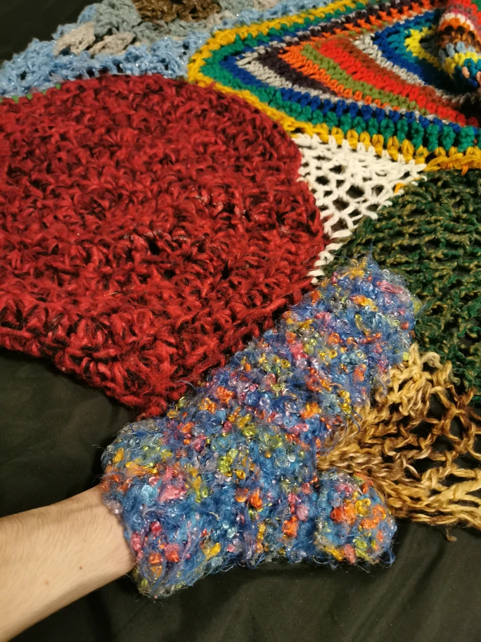 very unique handmade crocheted Afghan blanket image indicator(5)