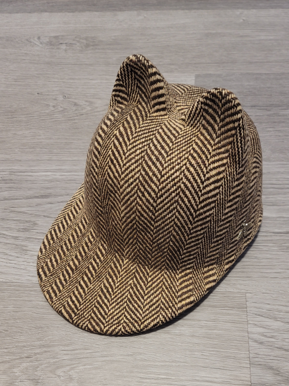 BROWN HERRINGBONE STYLISH CAT EARS FALL / WINTER HAT - photo 5