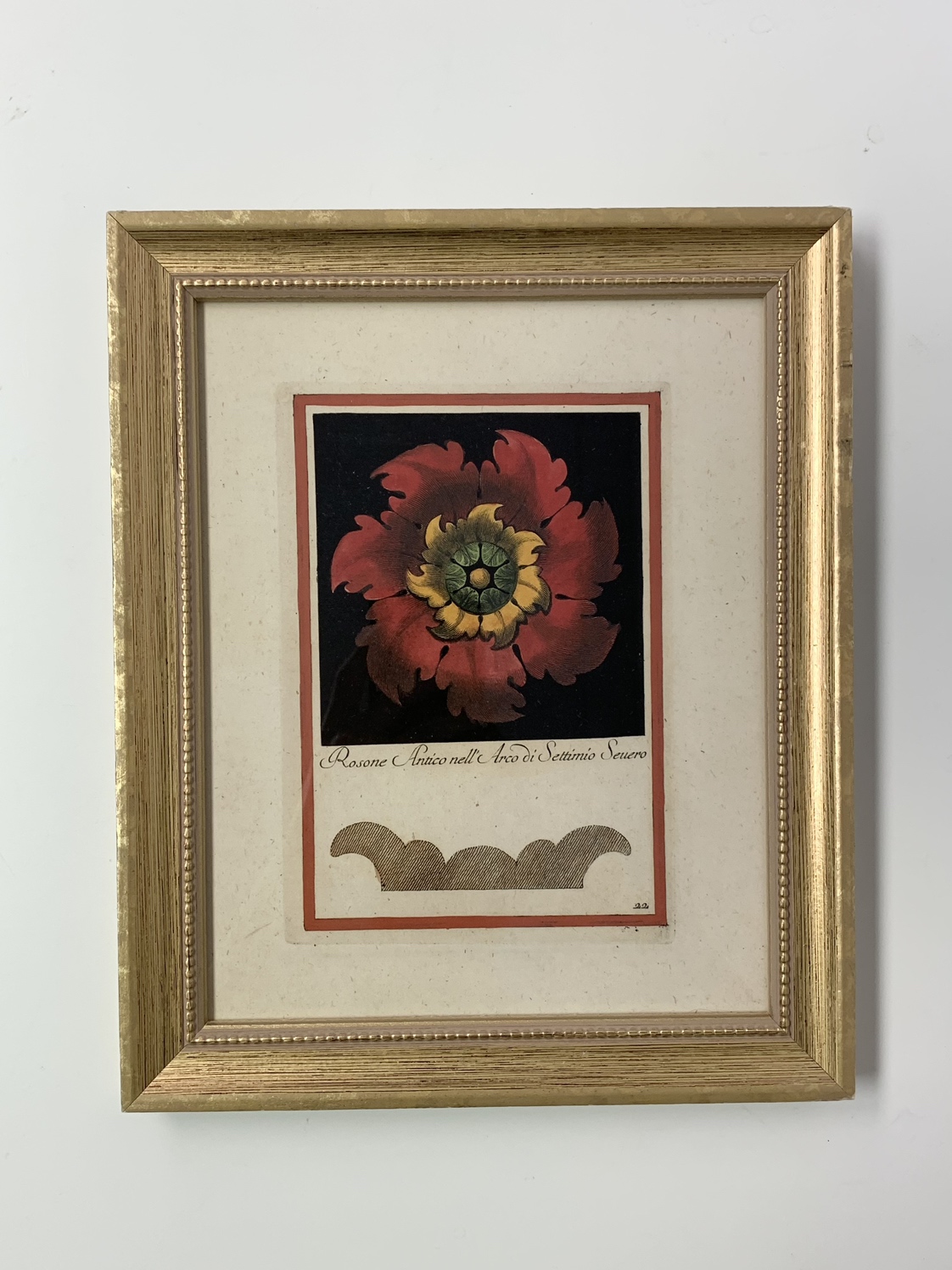 Rosone Antico Framed Rossettes Floral Print - 9" x 11" x 1" thumbnail