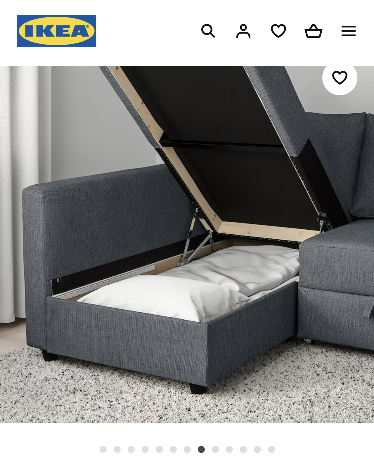 Corner sofa-bed with storage, with a centre table. IKEA - photo 4