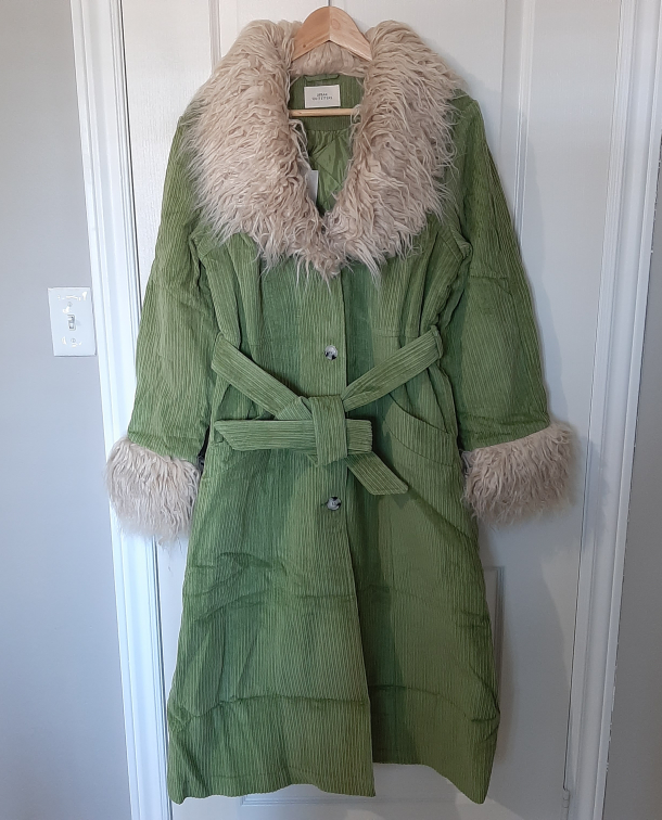 BNWT UO Tasha Faux Fur Trim Coat thumbnail
