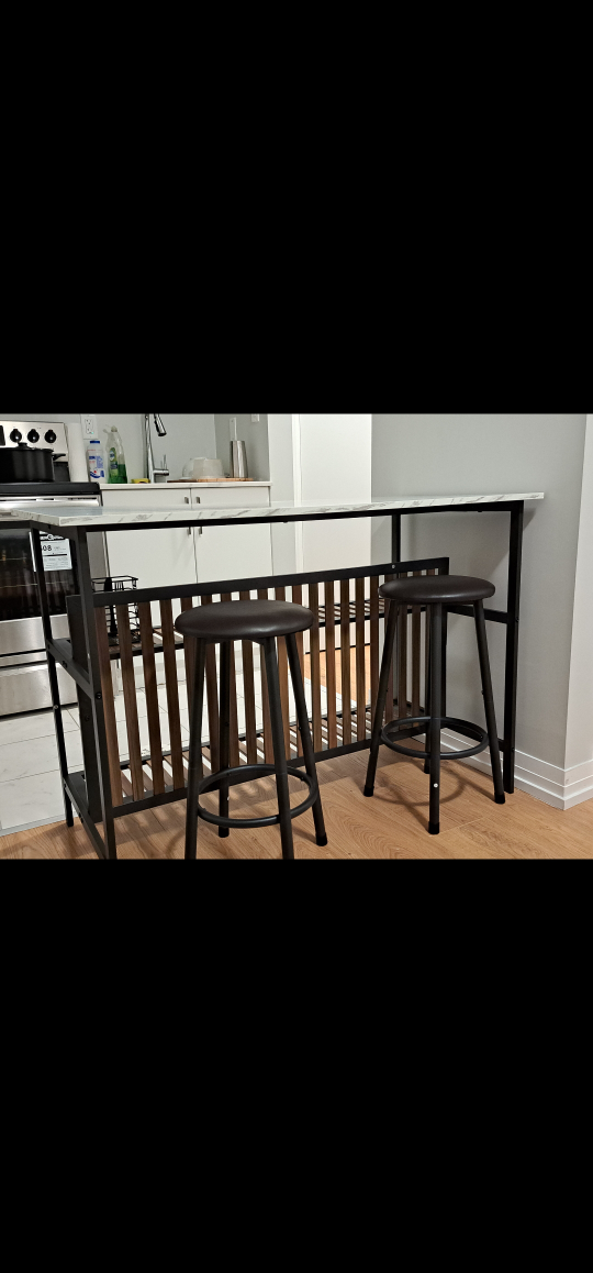 kitchen counter table and 2 bar stools - photo 2