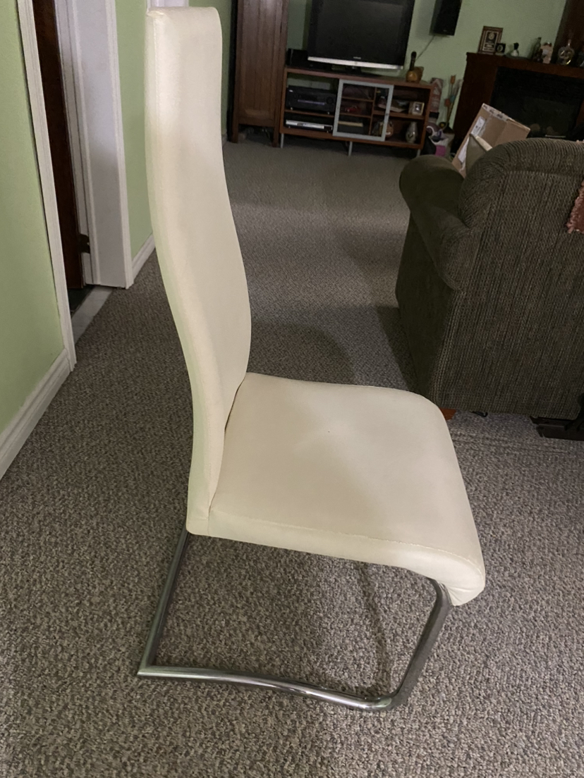 Six White Structube chairs