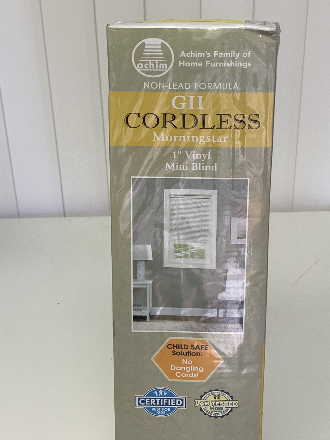 Cordless GII Morningstar 1" Vinyl Mini Blind 46” x 28” - White thumbnail