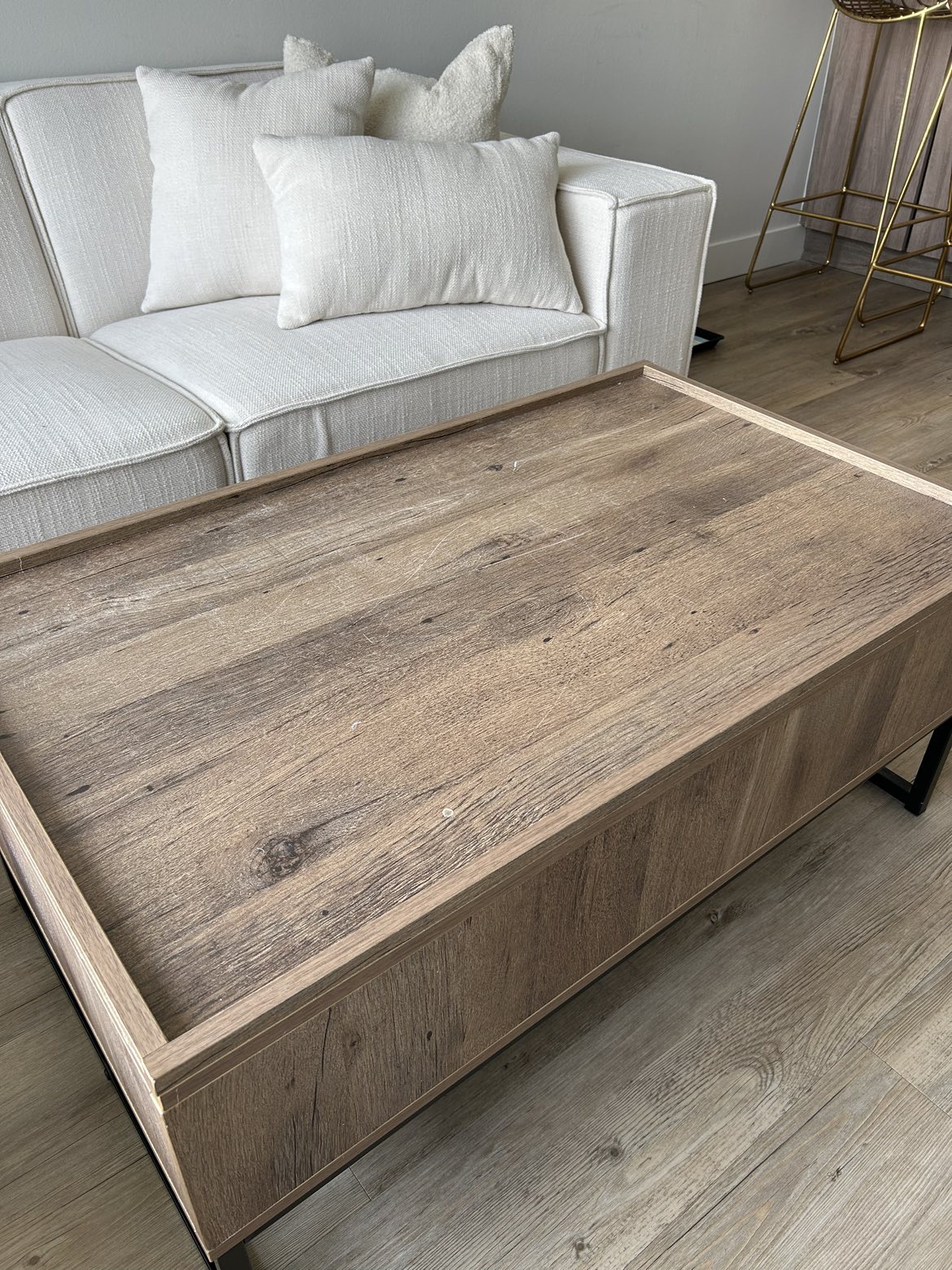Lift top storage coffee table - photo 3