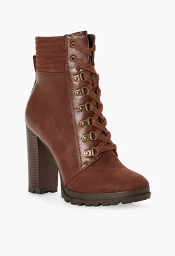 Brand New Brown Lace-up Heeled Boots image indicator(4)