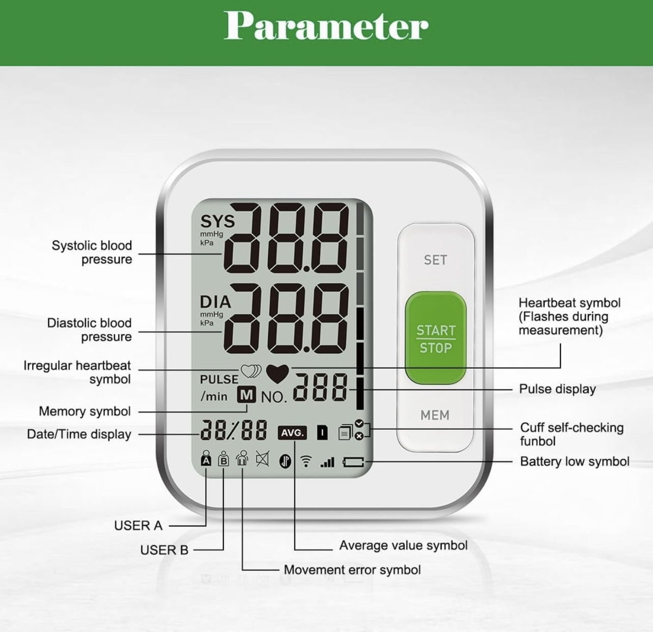 Brand new Large screen sphygmomanometer