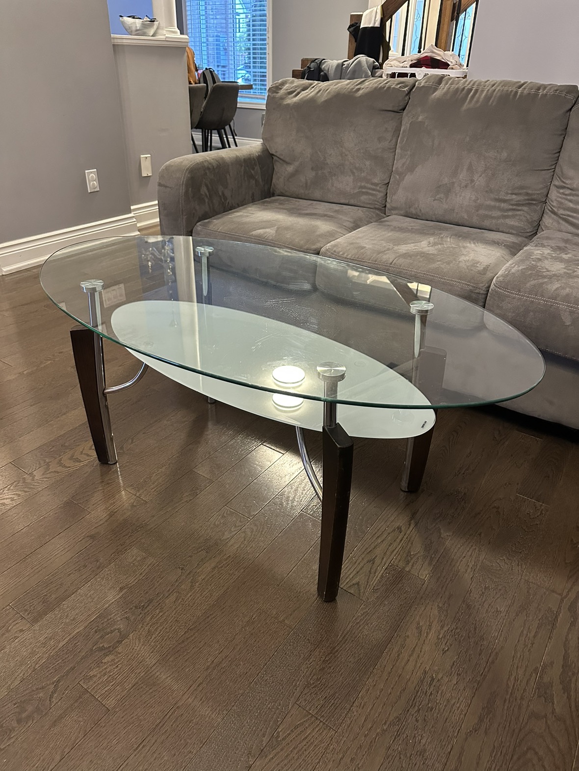 Glass coffee table