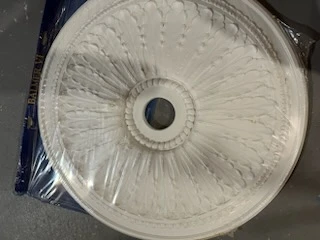 two white round ceiling medallions moulding thumbnail