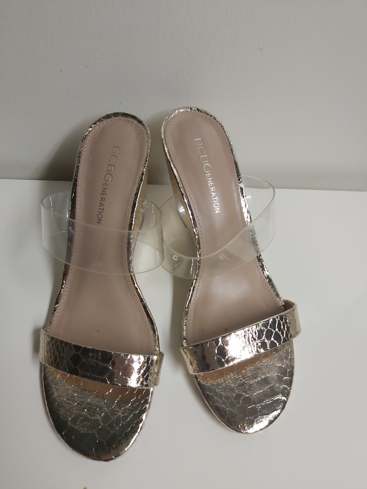 BCBGeneration gold and transparent wedges, size 7 - photo 2
