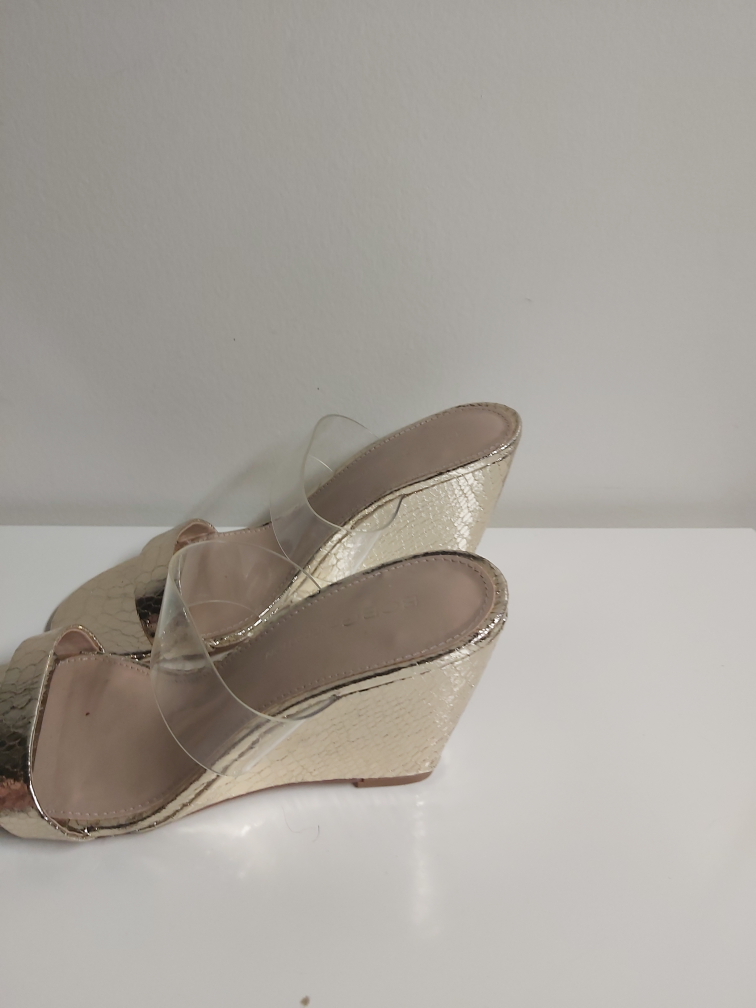 BCBGeneration gold and transparent wedges, size 7 - photo 3