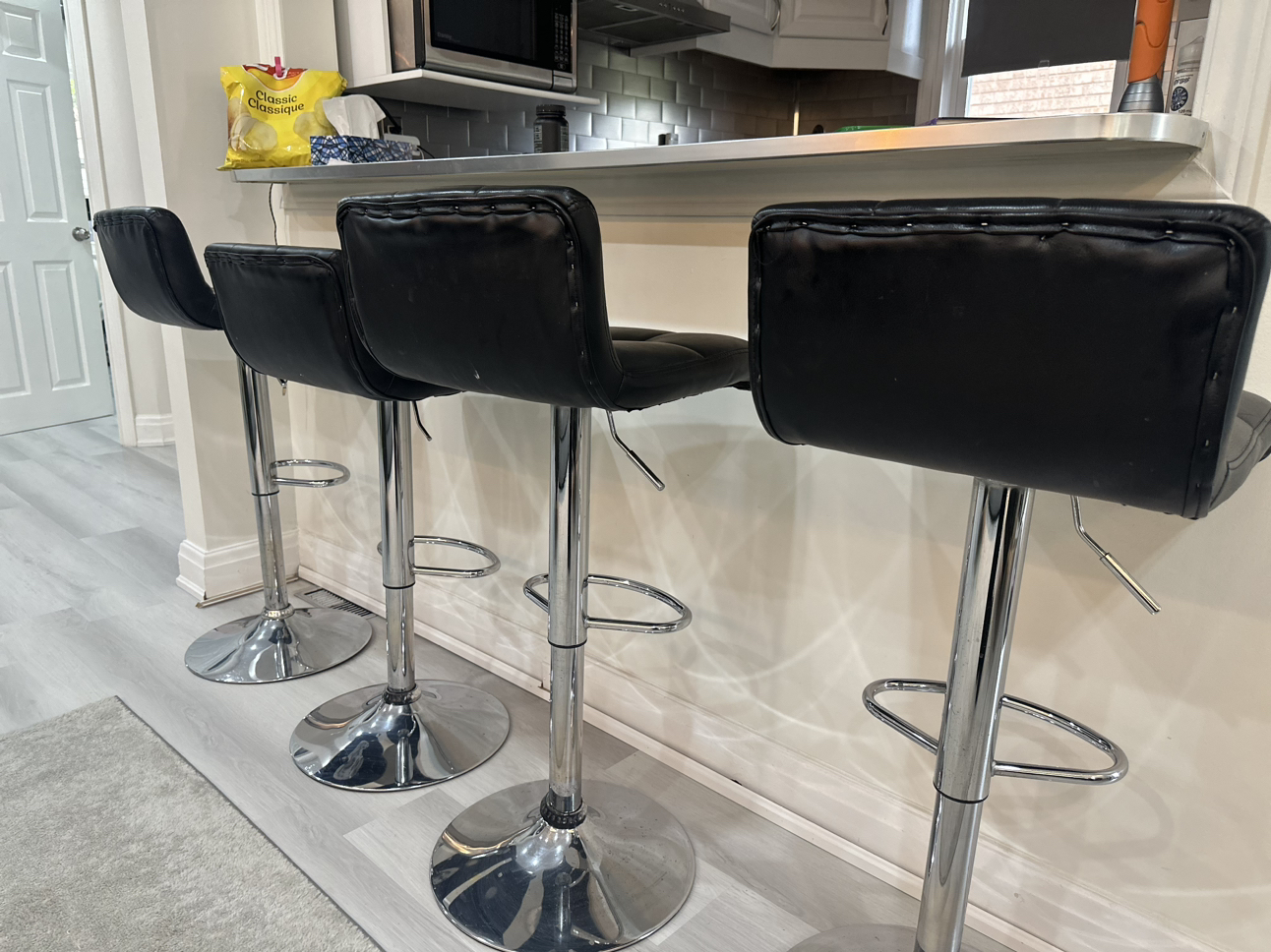 Set of 4 Black adjustable Counter/Bar Stools - photo 2