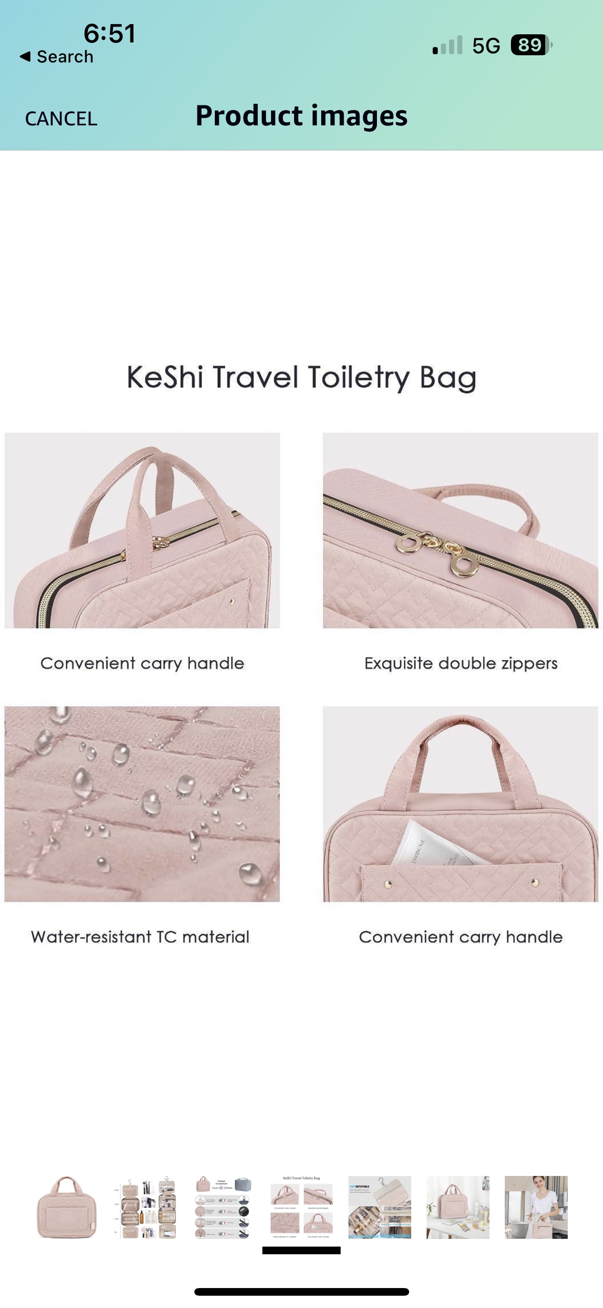 Hanging toiletry bag (never used) image indicator(4)